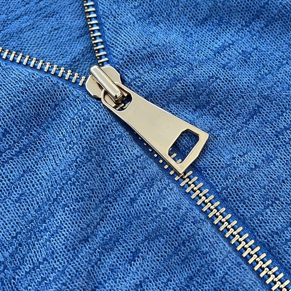 NWOT Soft Surroundings Valentina Zip Sweater - Light Blue (size S) - Picture 4 of 6